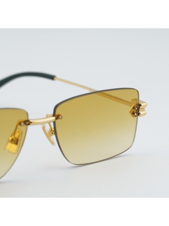Bottega Veneta BV1126S 006 Sunglasses Gold Rectangle Frame, Yellow Lenses main image 9